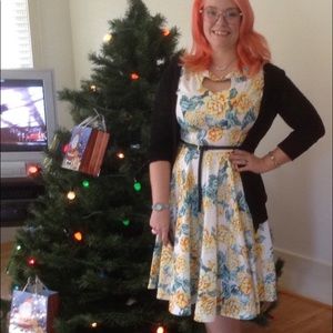 Floral pinup swing dress